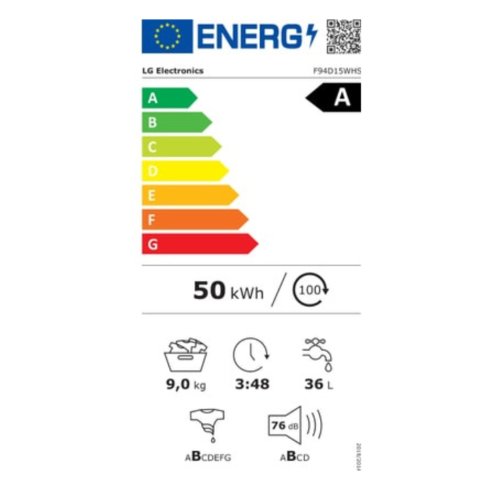 LG - Lave linge Frontal F94D15WHS - Image 4